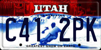 UT license plate C412PK