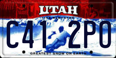 UT license plate C412PO