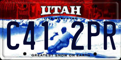 UT license plate C412PR