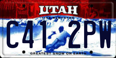 UT license plate C412PW