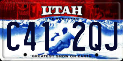 UT license plate C412QJ