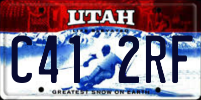 UT license plate C412RF