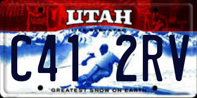 UT license plate C412RV