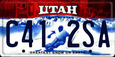 UT license plate C412SA