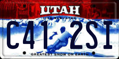 UT license plate C412SI