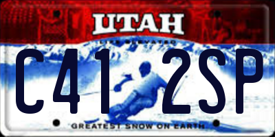 UT license plate C412SP