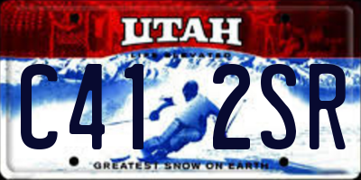UT license plate C412SR