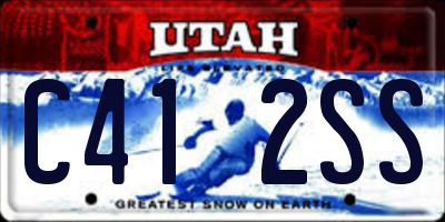 UT license plate C412SS