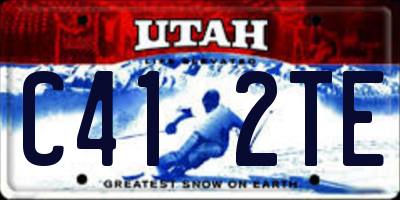 UT license plate C412TE