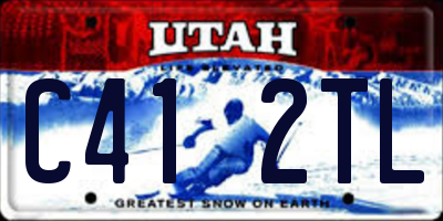UT license plate C412TL