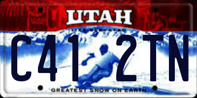 UT license plate C412TN