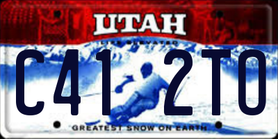 UT license plate C412TO