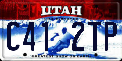 UT license plate C412TP