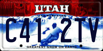 UT license plate C412TV