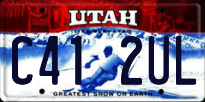 UT license plate C412UL
