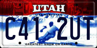 UT license plate C412UT