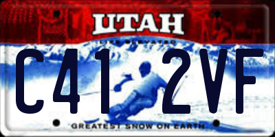 UT license plate C412VF