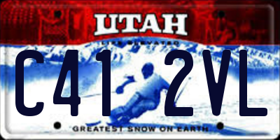 UT license plate C412VL