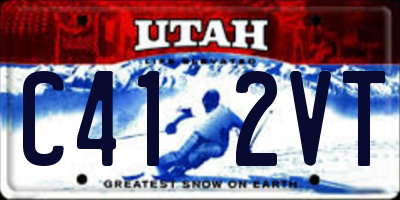 UT license plate C412VT