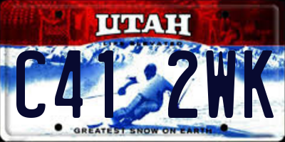 UT license plate C412WK