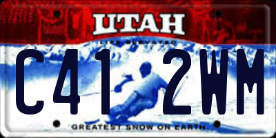UT license plate C412WM