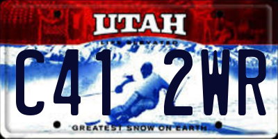UT license plate C412WR