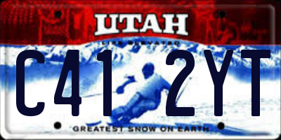 UT license plate C412YT