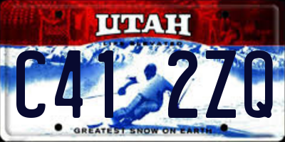 UT license plate C412ZQ