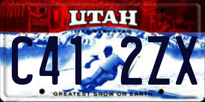 UT license plate C412ZX