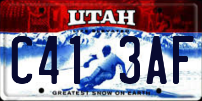 UT license plate C413AF