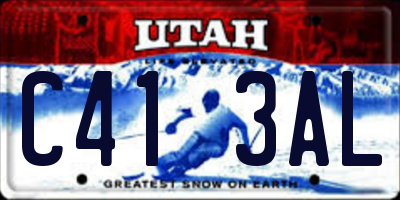 UT license plate C413AL