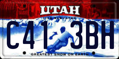 UT license plate C413BH