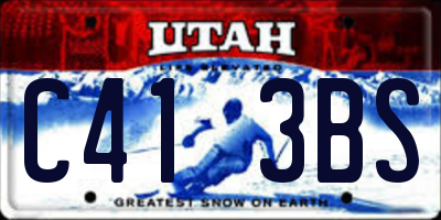 UT license plate C413BS