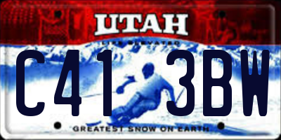 UT license plate C413BW