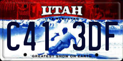 UT license plate C413DF