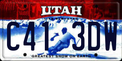 UT license plate C413DW