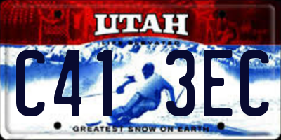 UT license plate C413EC