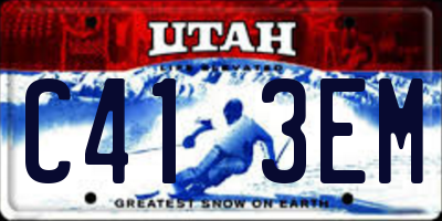 UT license plate C413EM