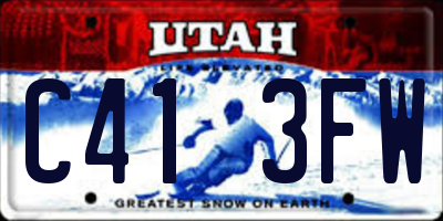 UT license plate C413FW