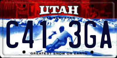 UT license plate C413GA