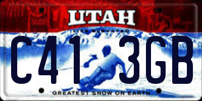 UT license plate C413GB