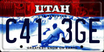 UT license plate C413GE
