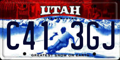 UT license plate C413GJ
