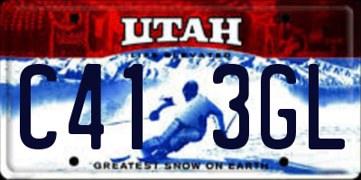 UT license plate C413GL