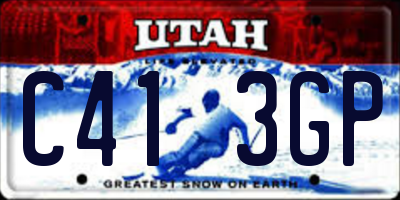 UT license plate C413GP