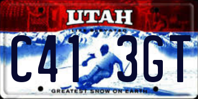 UT license plate C413GT