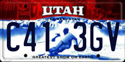 UT license plate C413GV