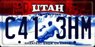 UT license plate C413HM