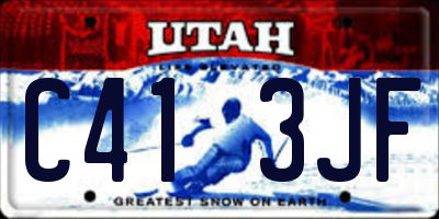 UT license plate C413JF