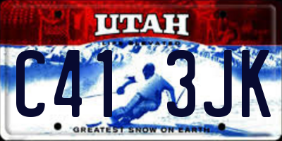 UT license plate C413JK